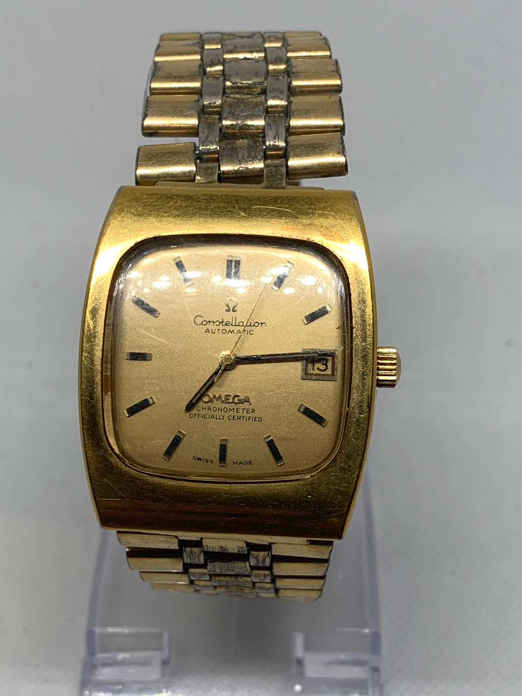 OMEGA Constellation Quartz スクエア時計ジャンク Omega Constellation Quartz Vintage Constellation Chronometer Date