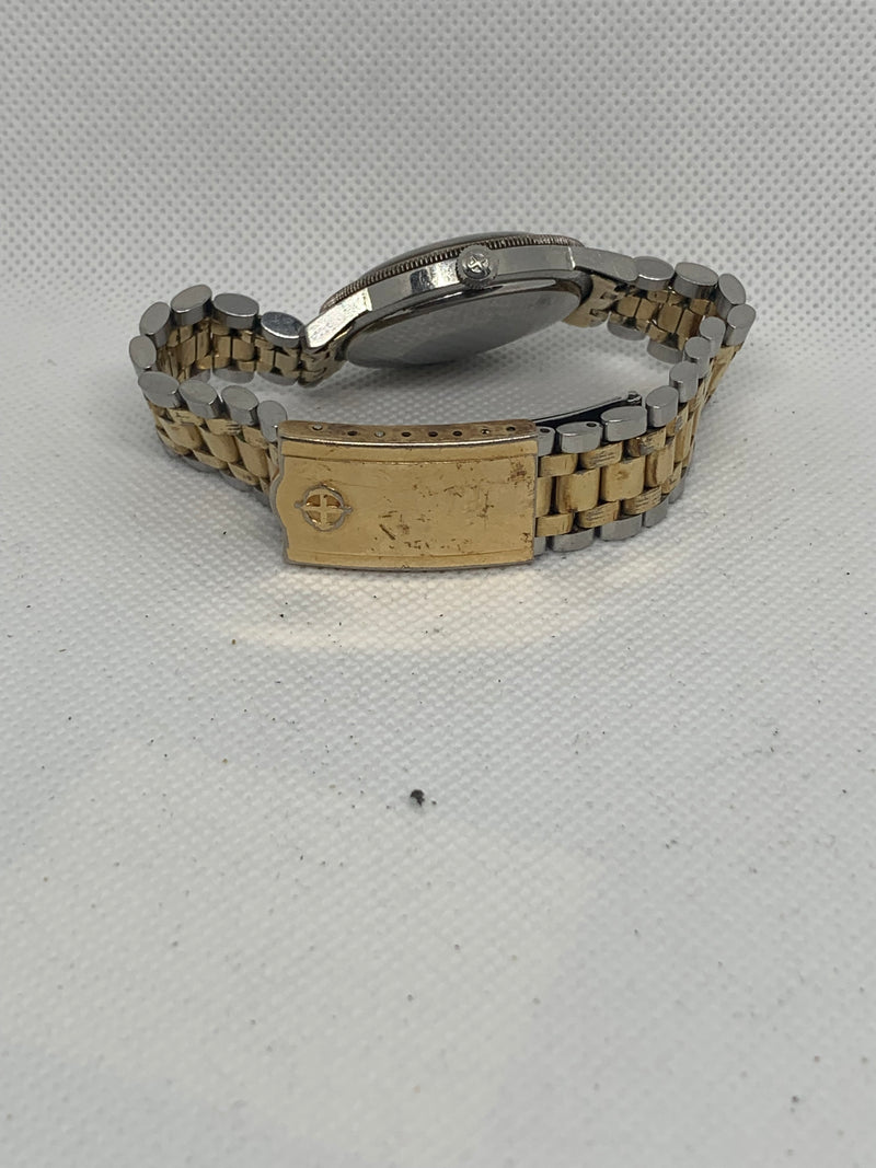 Zodiac Sea Wolf Vintage Automatic Gilt Black Dial Steel Case Original Bracelet Serviced Full Set