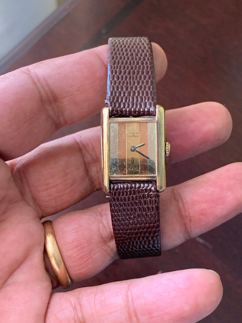 Sterling Silver Must De Cartier Vermeil Argent 925 Cartier Tank