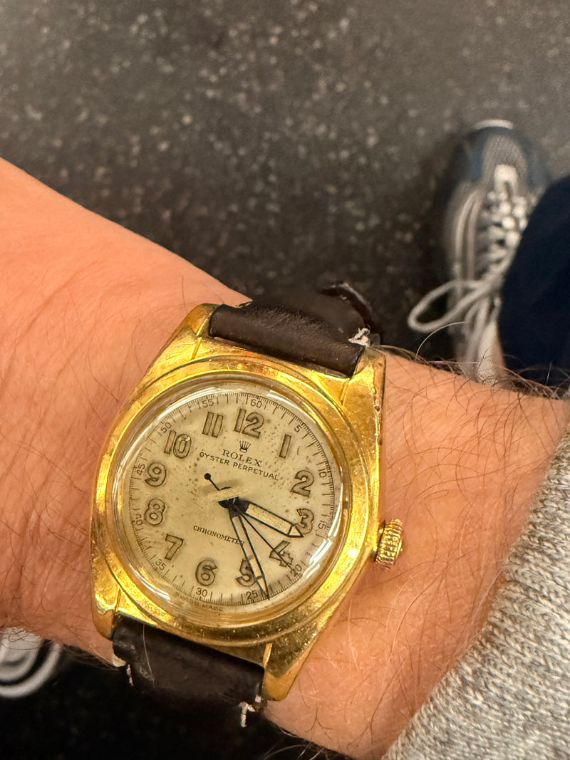 Rolex Oyster Perpetual Bubble Back Chronometer Military Watch 2940