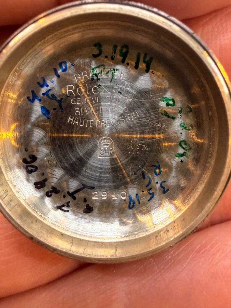 Rolex Oyster Perpetual Bubble Back Chronometer Military Watch 2940