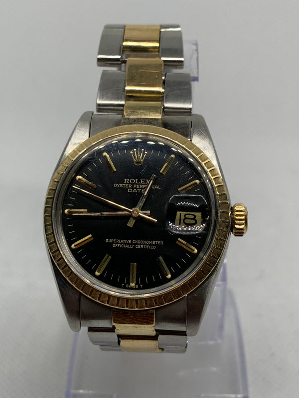 Rolex Oyster Perpetual Date Mens Rolex Oyster Perpetual Date 14k Gold ss 1505 1980 Automatic