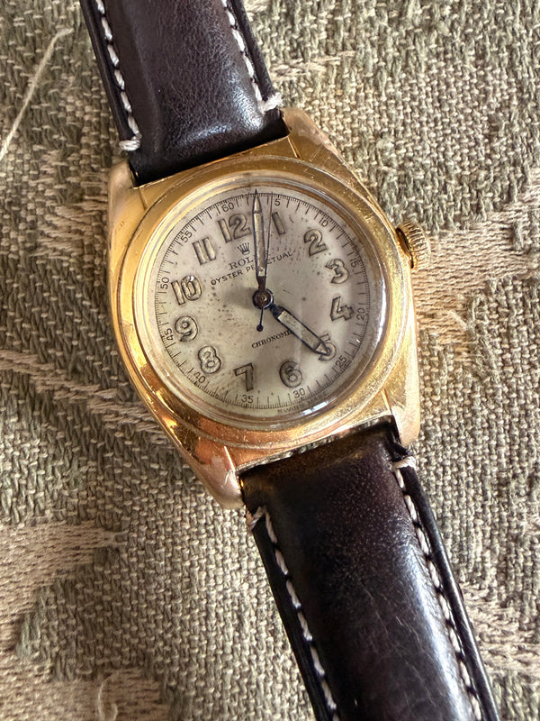 Rolex Oyster Perpetual Bubble Back Chronometer Military Watch 2940