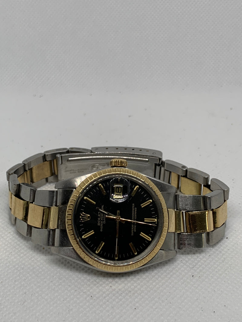Rolex Oyster Perpetual Date Mens Rolex Oyster Perpetual Date 14k Gold ss 1505 1980 Automatic