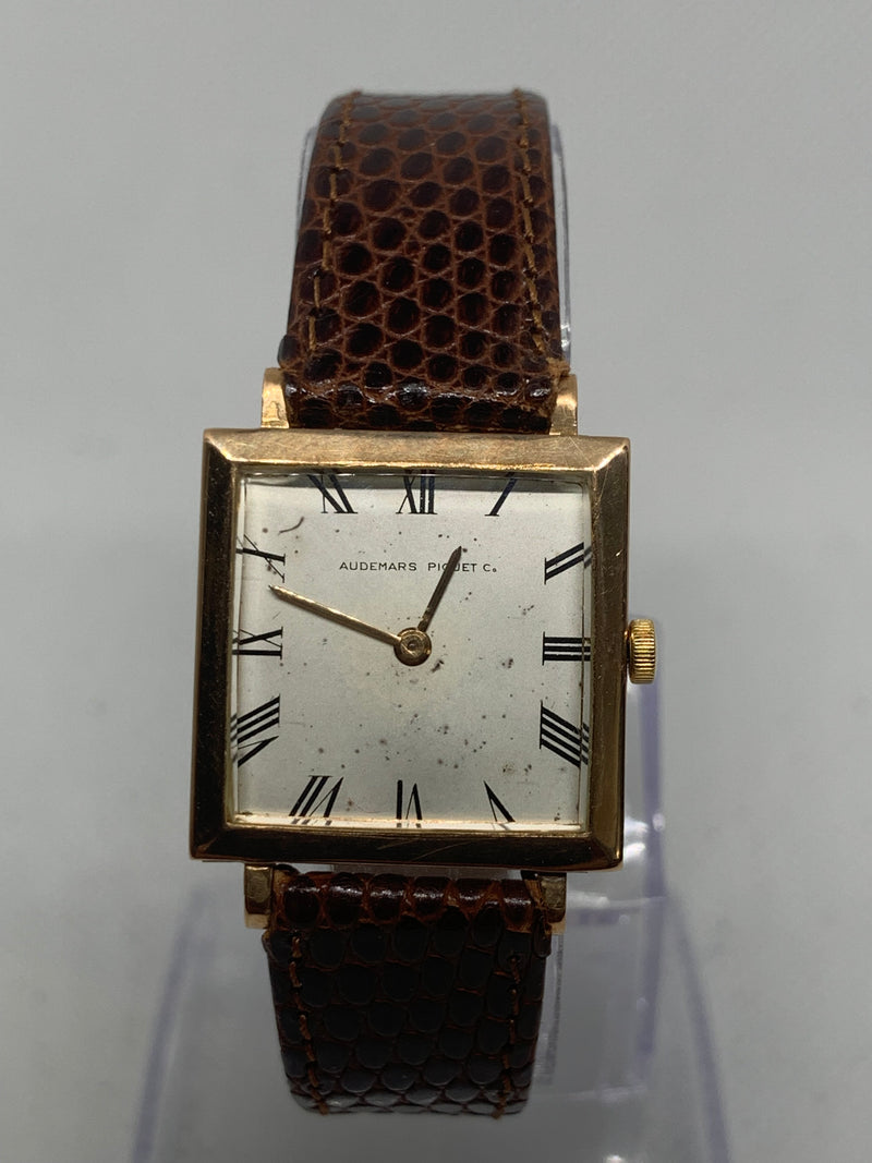 Audemars Piguet 18k yellow solid gold flat men's watch 25.5mm caliber 2003 vintage hand winding watch