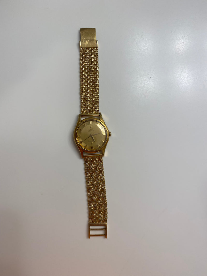Omega Constellation Vintage 34mm 18k Yellow Gold Pie Pan Dial