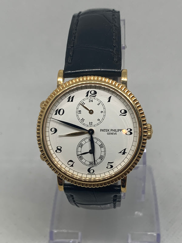 Patek Philippe Travel Time 5034 18K Yellow Gold Mens Watch Box/Papers 5034J