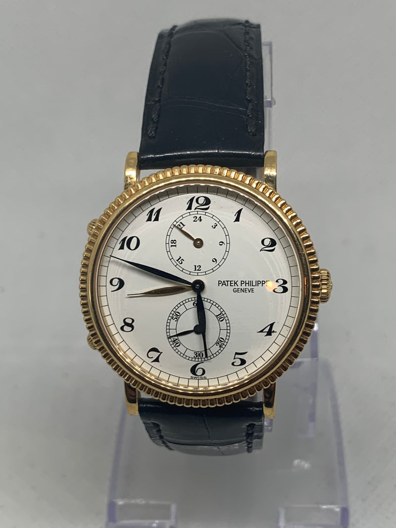Patek Philippe Travel Time 5034 18K Yellow Gold Mens Watch Box/Papers 5034J
