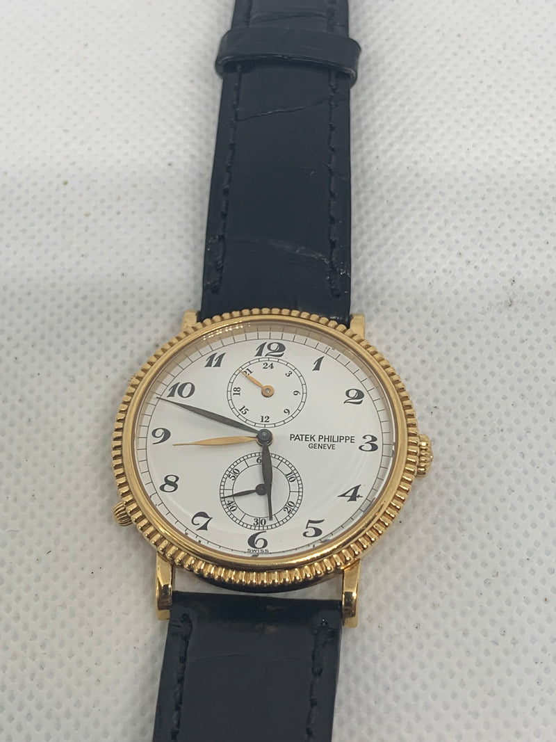 Patek Philippe Travel Time 5034 18K Yellow Gold Mens Watch Box/Papers 5034J
