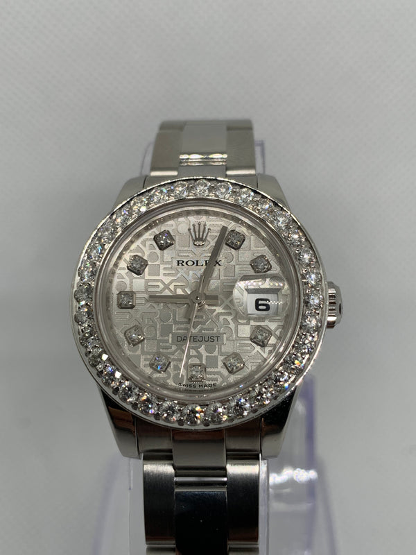 Rolex Lady-Datejust Women's New Style Steel Datejust Factory Silver Anniversary Diamond Dial Diamond Bezel