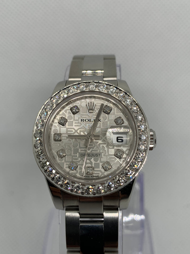 Rolex Lady-Datejust Women's New Style Steel Datejust Factory Silver Anniversary Diamond Dial Diamond Bezel