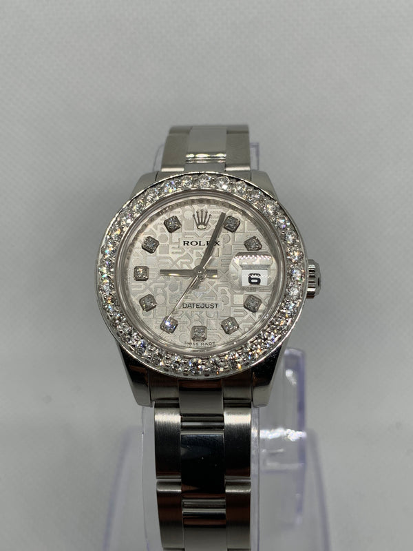 Rolex Lady-Datejust Women's New Style Steel Datejust Factory Silver Anniversary Diamond Dial Diamond Bezel