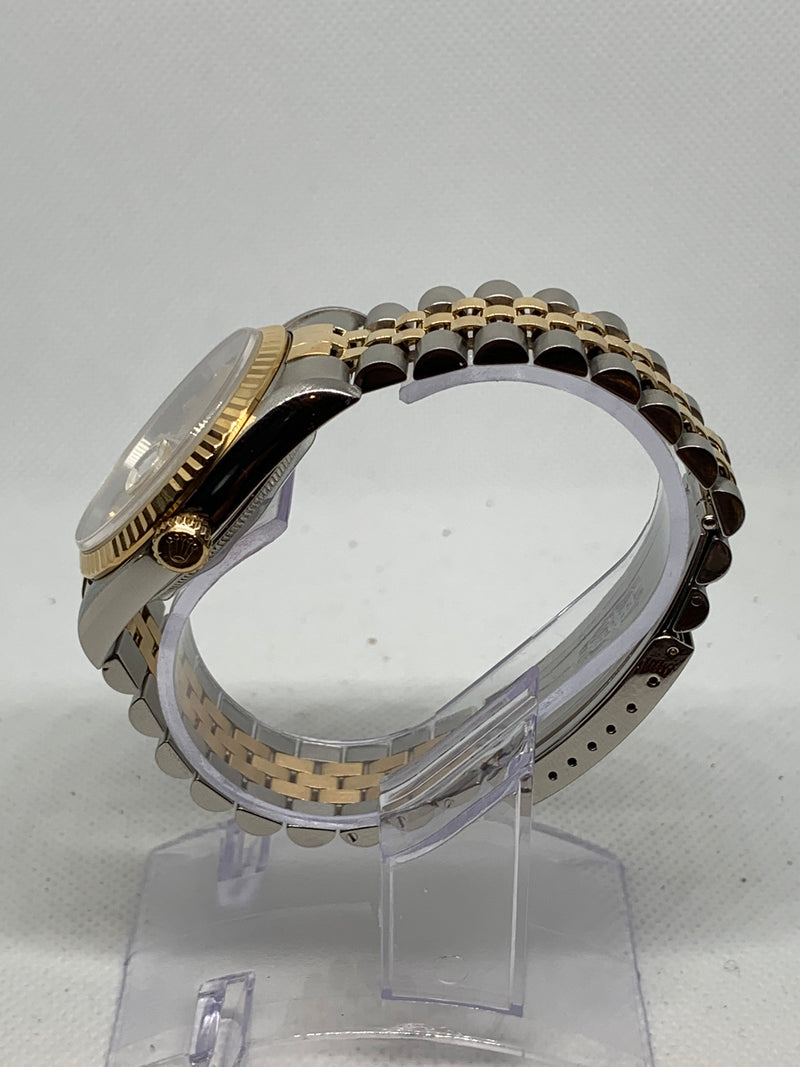 Rolex Datejust 36 Mens Datejust 16233 Factory Diamond Dial 18k Yellow Gold & Steel Watch