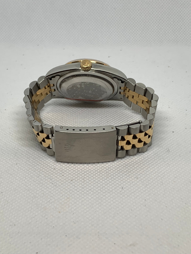 Rolex Datejust 36 Mens Datejust 16233 Factory Diamond Dial 18k Yellow Gold & Steel Watch