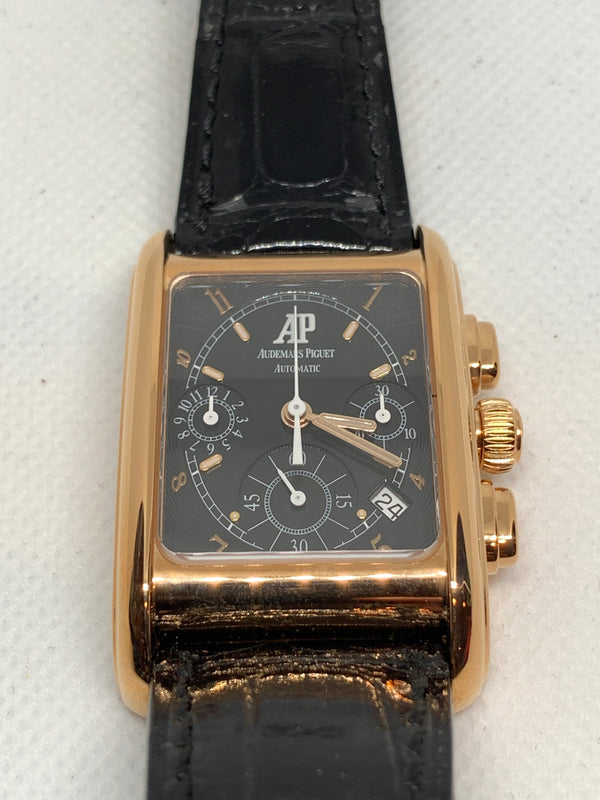 Audemars Piguet Edward Piguet Chronograph 18K solid Rose Gold Black Dial Full Set MSRP $23900