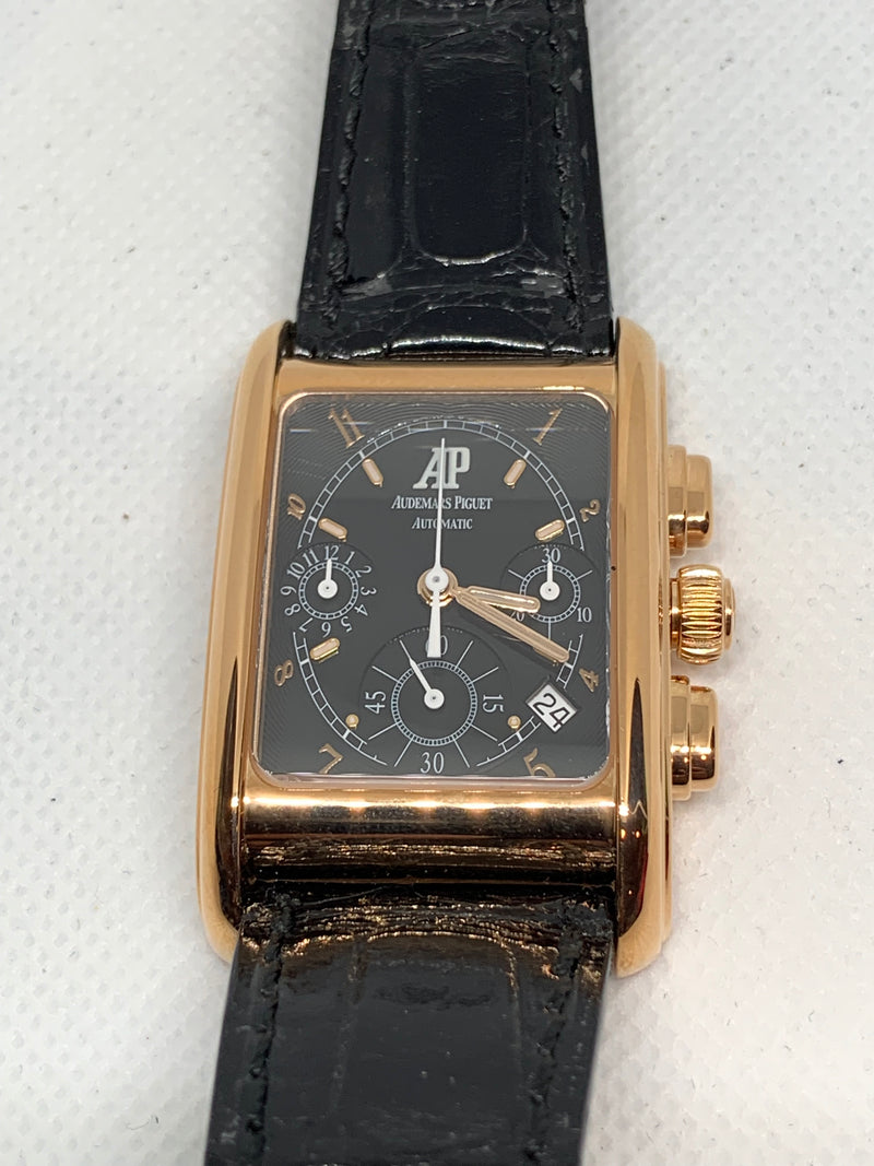 Audemars Piguet Edward Piguet Chronograph 18K solid Rose Gold Black Dial Full Set MSRP $23900