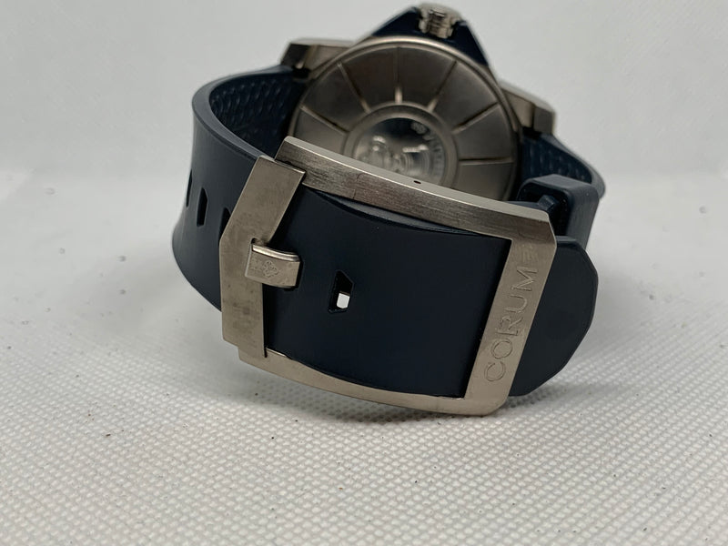 Corum Admiral's Cup Competition 48 Black Face Rubber Strap Maritime Flag Dial
