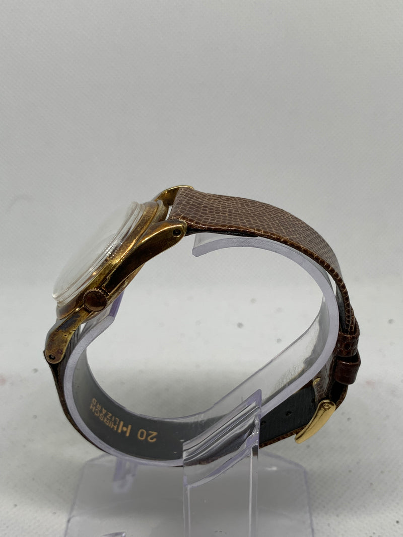 IWC mens 18k solid gold cal89 manual wind dress watch c 1950s box patina nos unpolished