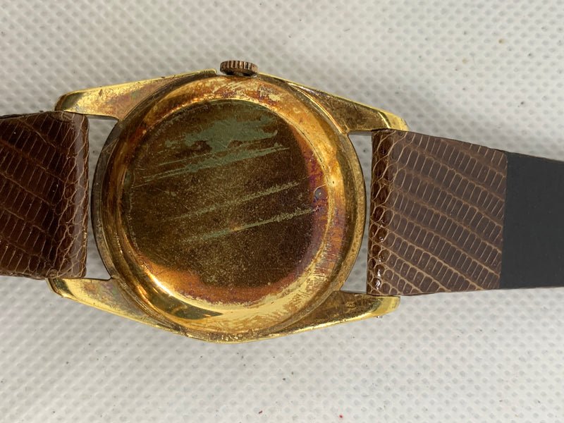 IWC mens 18k solid gold cal89 manual wind dress watch c 1950s box patina nos unpolished