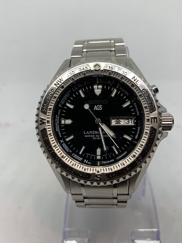 Seiko Kinetic [Vintage] SEIKO Landmaster AGS SBBW005 5M23-6A20 Kinetic Quartz Men's Watch JPN