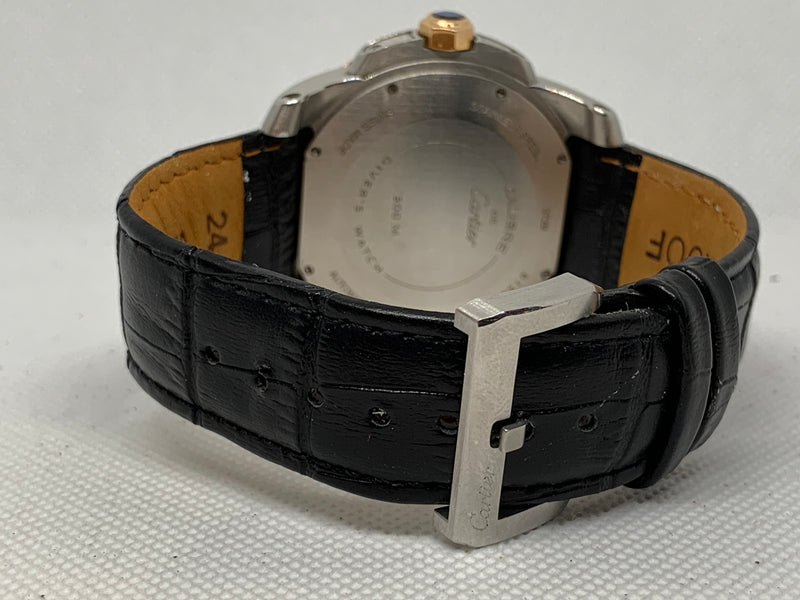 Cartier Calibre de Cartier Diver Steel & 18k Rose Gold Bezel Blue 42mm Watch W2CA0008 3729