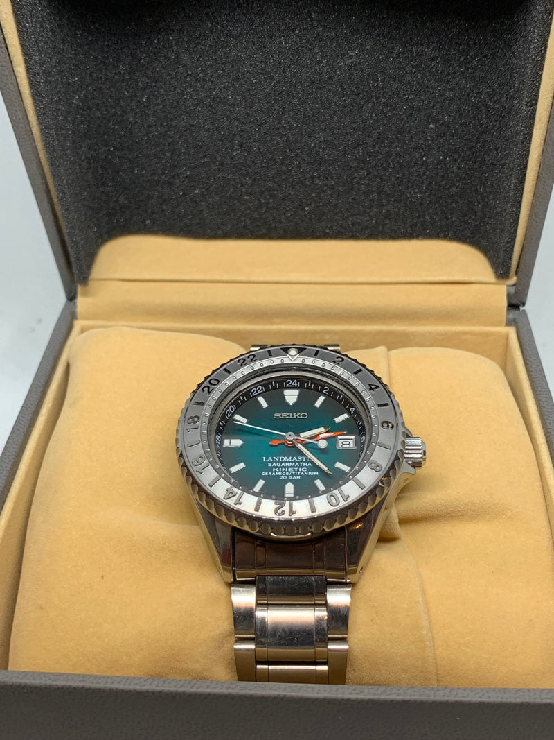 Seiko Kinetic Landmaster Sagarmatha 41mm Titanium LE Watch (SBCW027) 5M45-6A80