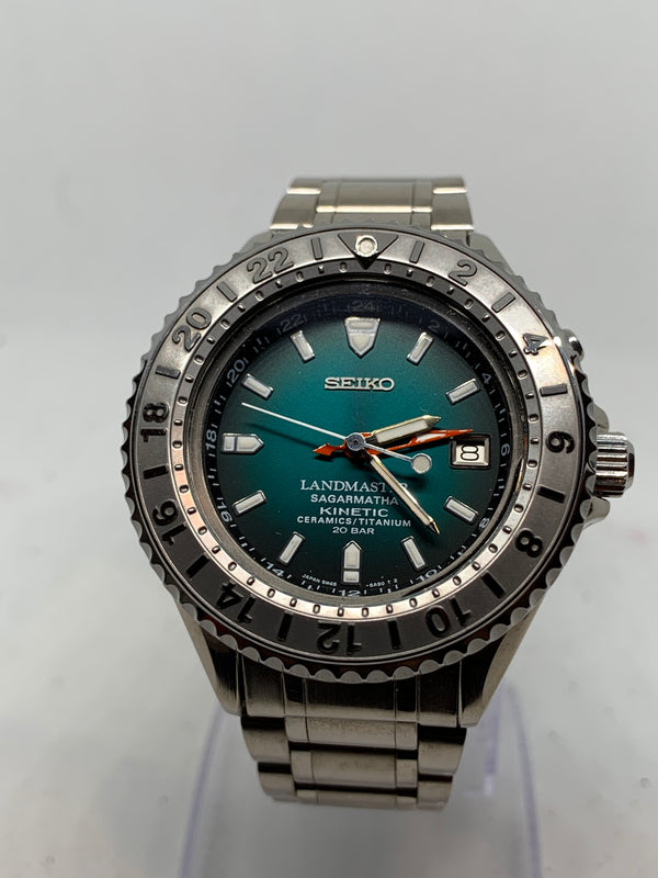Seiko Kinetic Landmaster Sagarmatha 41mm Titanium LE Watch (SBCW027) 5M45-6A80