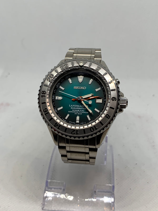 Seiko Kinetic Landmaster Sagarmatha 41mm Titanium LE Watch (SBCW027) 5M45-6A80