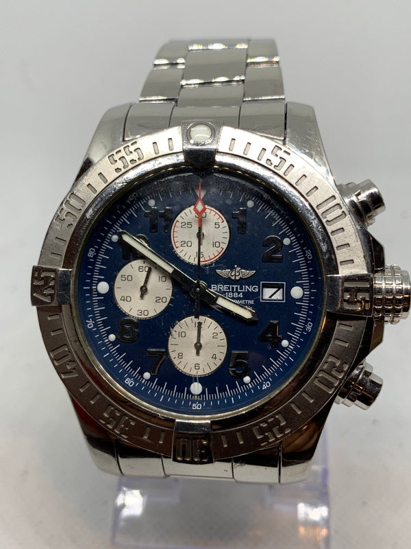 Breitling Super Avenger II A13371111C1A1 Blue Dial Stainless Steel Watch