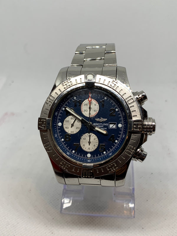 Breitling Super Avenger II A13371111C1A1 Blue Dial Stainless Steel Watch