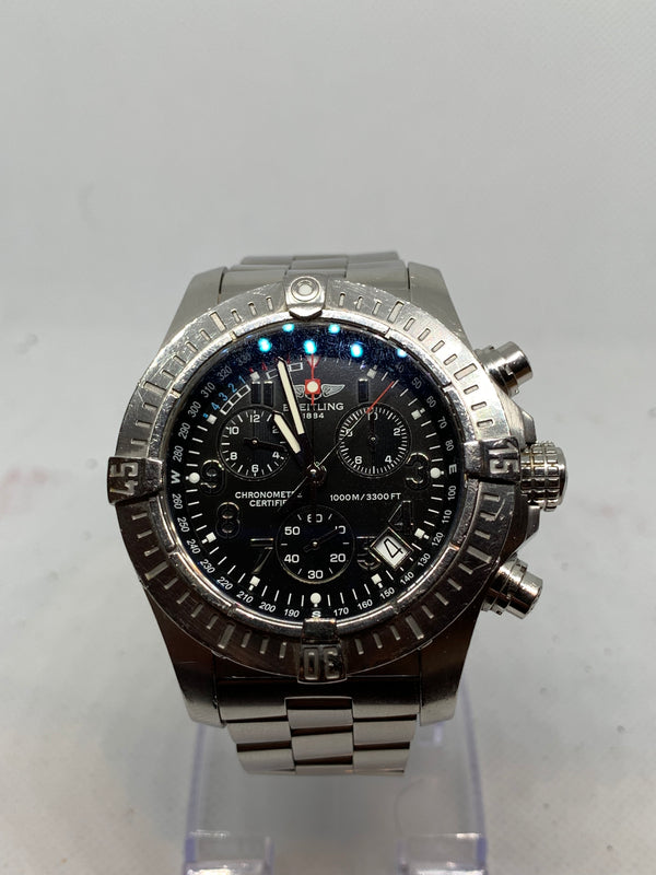 Breitling Avenger Seawolf Chrono 45 mm Black Dial Box Bracelet Stainless Steel