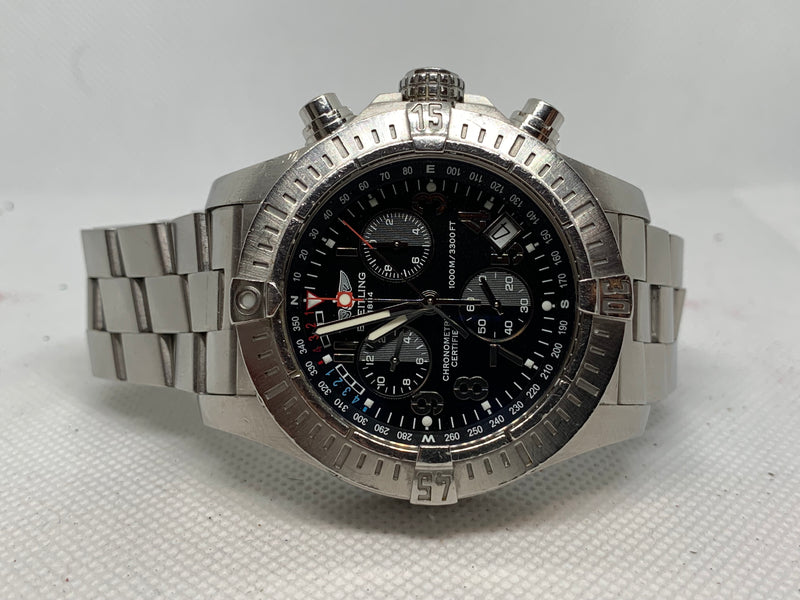 Breitling Avenger Seawolf Chrono 45 mm Black Dial Box Bracelet Stainless Steel