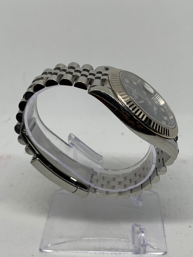 Rolex Datejust 41 Steel Jubilee Bright Blue Diamond Dial 126334 Box