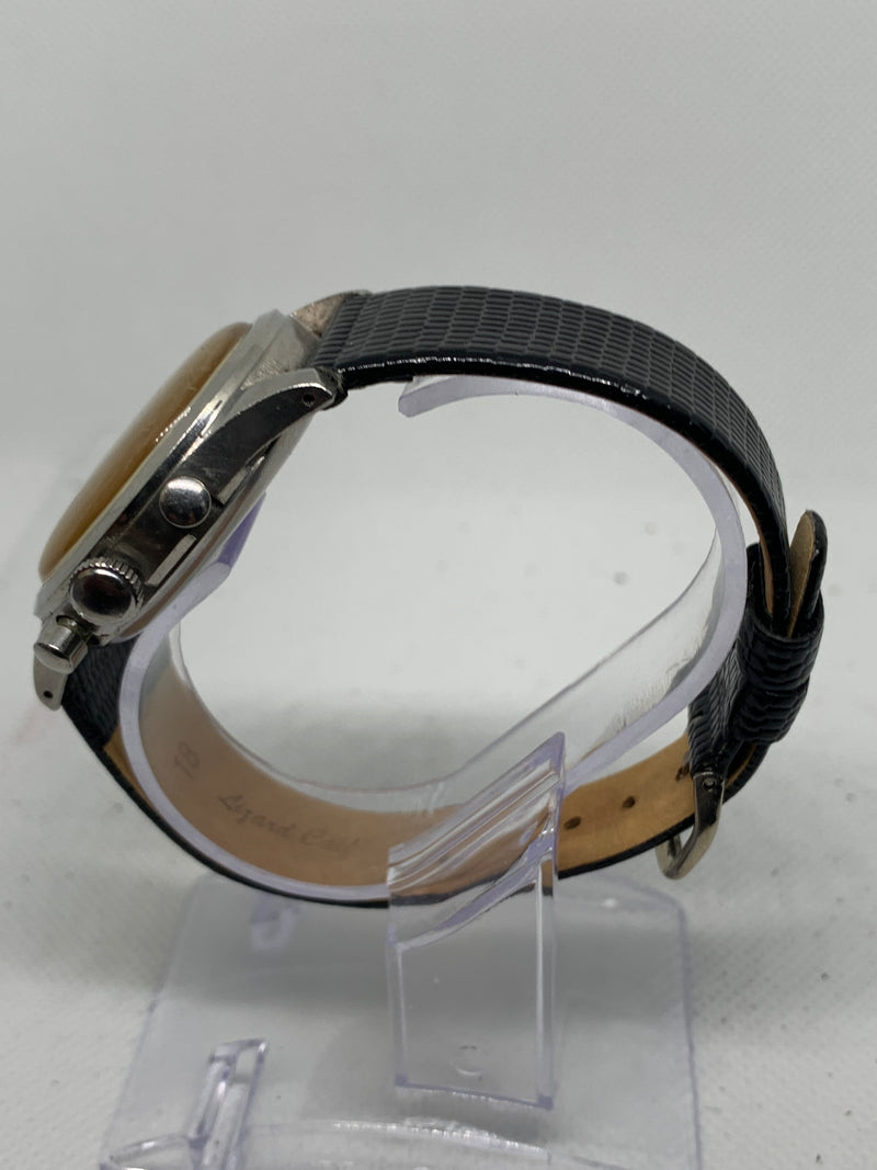 Backer Vintage Landeron 48 Chronograph Watch w/Clamshell Bucherer Case