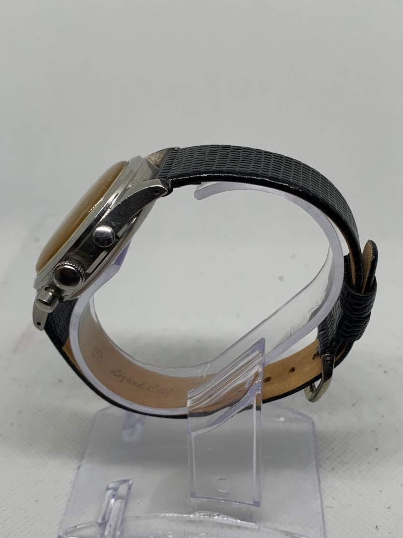 Backer Vintage Landeron 48 Chronograph Watch w/Clamshell Bucherer Case