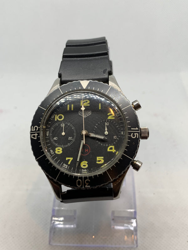 Heuer 1960's Bundeswehr 1550SG Vintage Flyback Chronograph Mens Watch - Stainless Steel