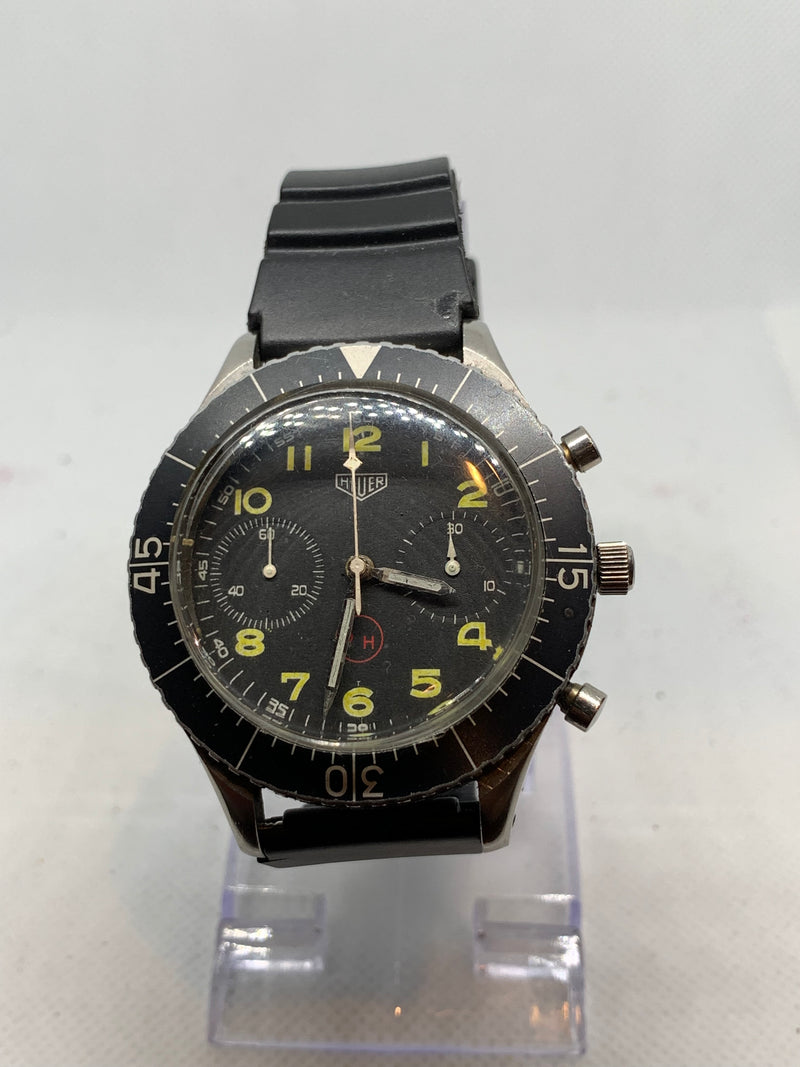 Heuer 1960's Bundeswehr 1550SG Vintage Flyback Chronograph Mens Watch - Stainless Steel