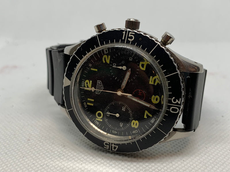 Heuer 1960's Bundeswehr 1550SG Vintage Flyback Chronograph Mens Watch - Stainless Steel