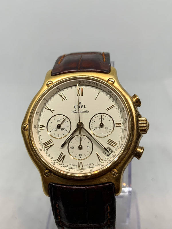 Ebel 1911 Chronograph Ref 8134901 18K Solid Gold Full Set