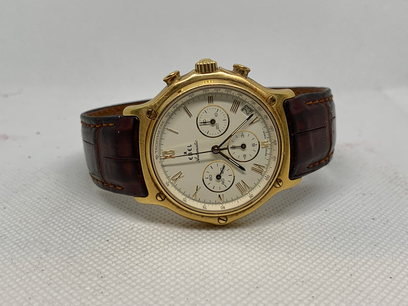 Ebel 1911 Chronograph Ref 8134901 18K Solid Gold Full Set
