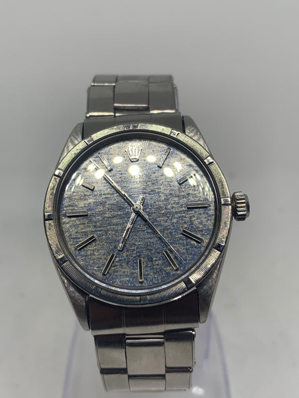 Rolex Oyster Perpetual 34 Blue Dial Ref 1003. Original Bracelet Ultra Rare 1520 Chronometer