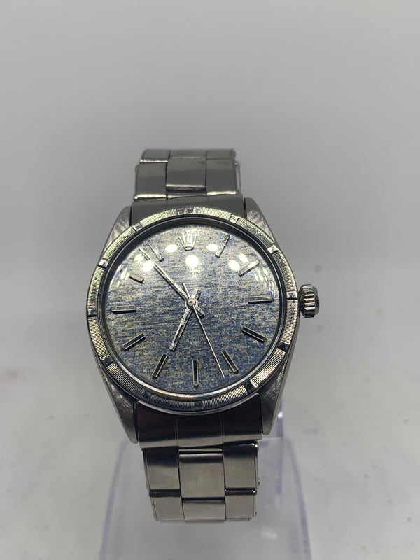 Rolex Oyster Perpetual 34 Blue Dial Ref 1003. Original Bracelet Ultra Rare 1520 Chronometer