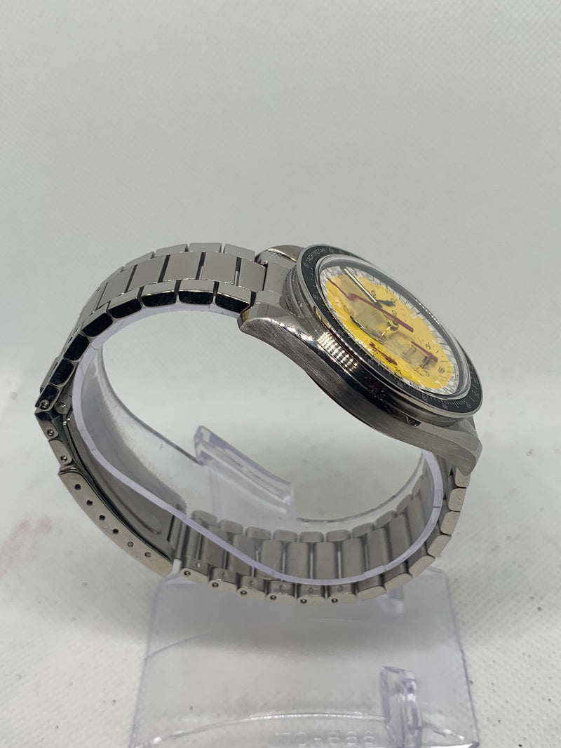 Omega Speedmaster Vintage Speedmaster Schumacher Chronograph Automatic 1990s Yellow Lacquer Dial