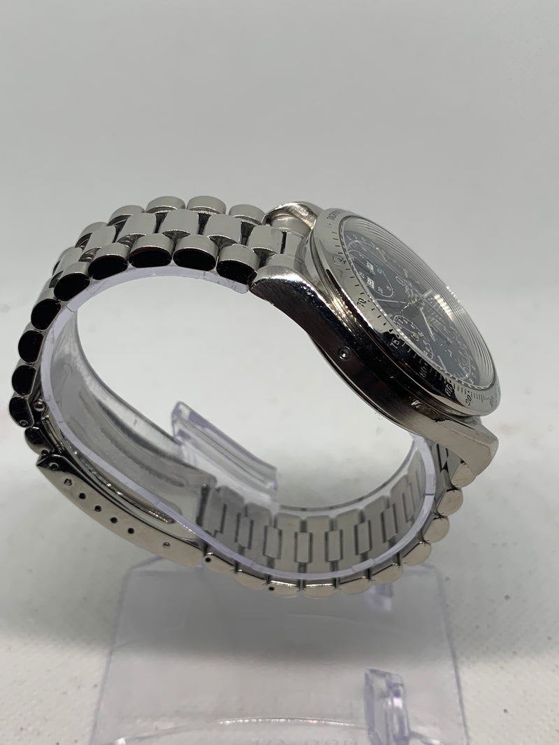 Omega Speedmaster Day Date Reference 3521.30 1990s Triple Date Automatic Blue Dial 39mm Case