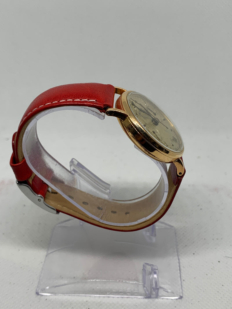 Lemania chronograph 18k solid gold vintage 50s.