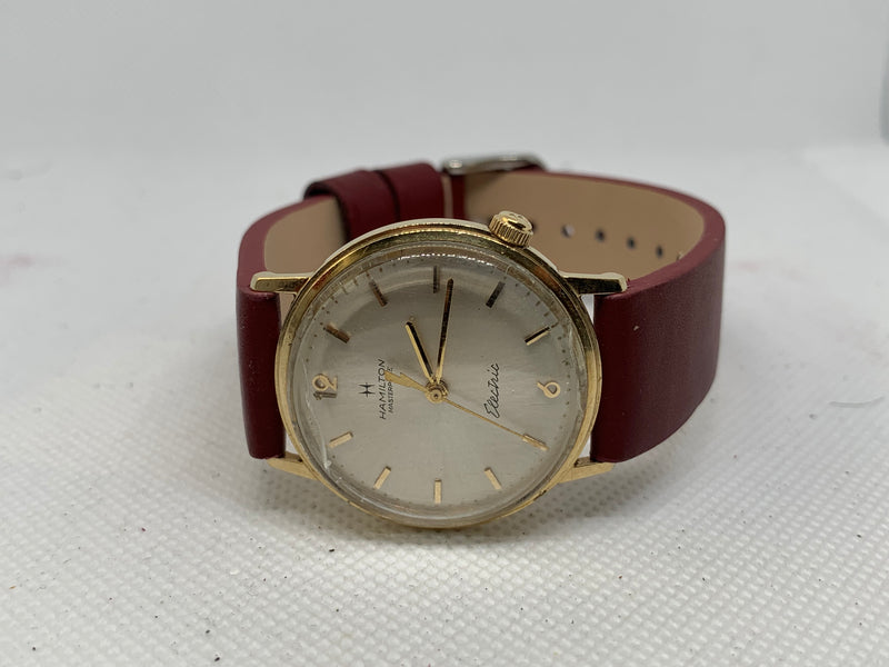 Hamilton Solid 14K (585) Gold Electric Classic Dress Award Vintage Watch Ca. 1965
