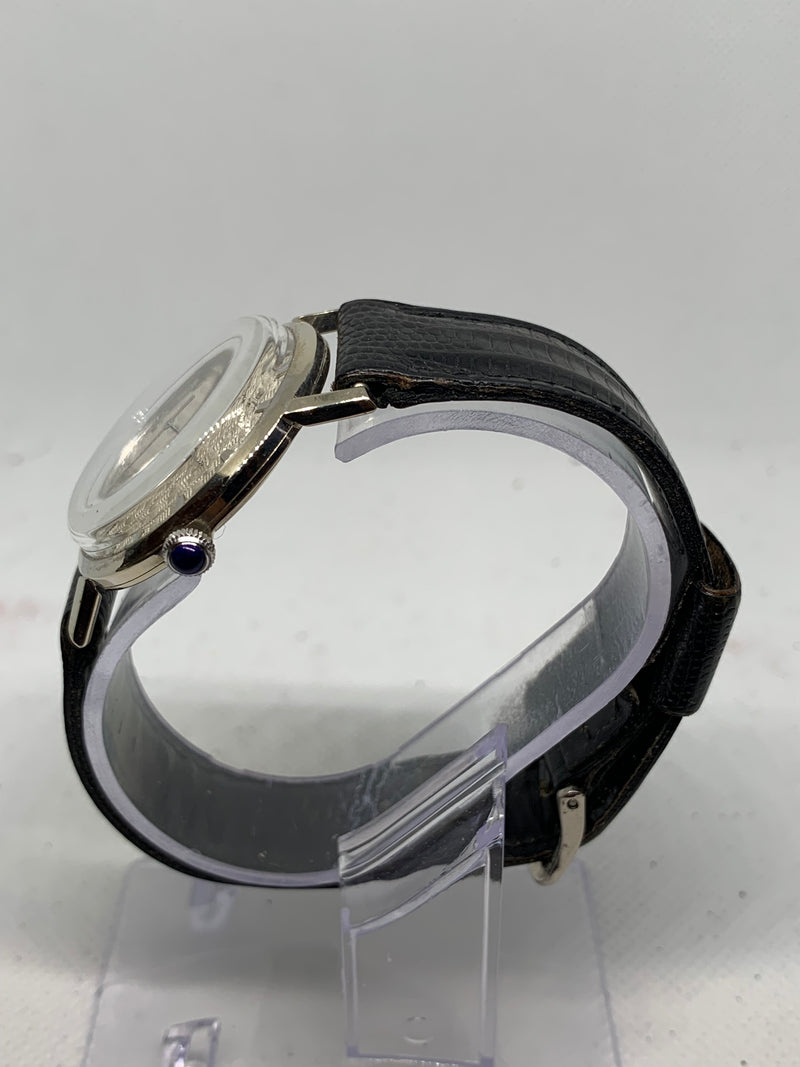 Baume & Mercier 14K Solid White Gold Guilloche Dress Watch