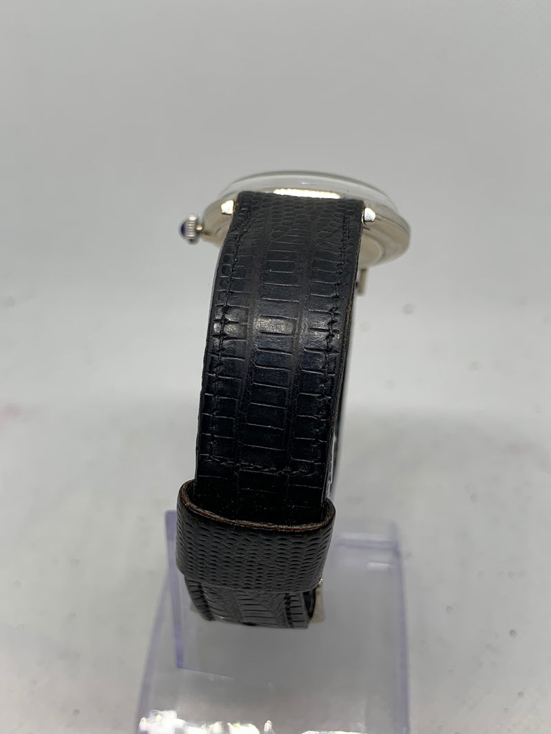 Baume & Mercier 14K Solid White Gold Guilloche Dress Watch