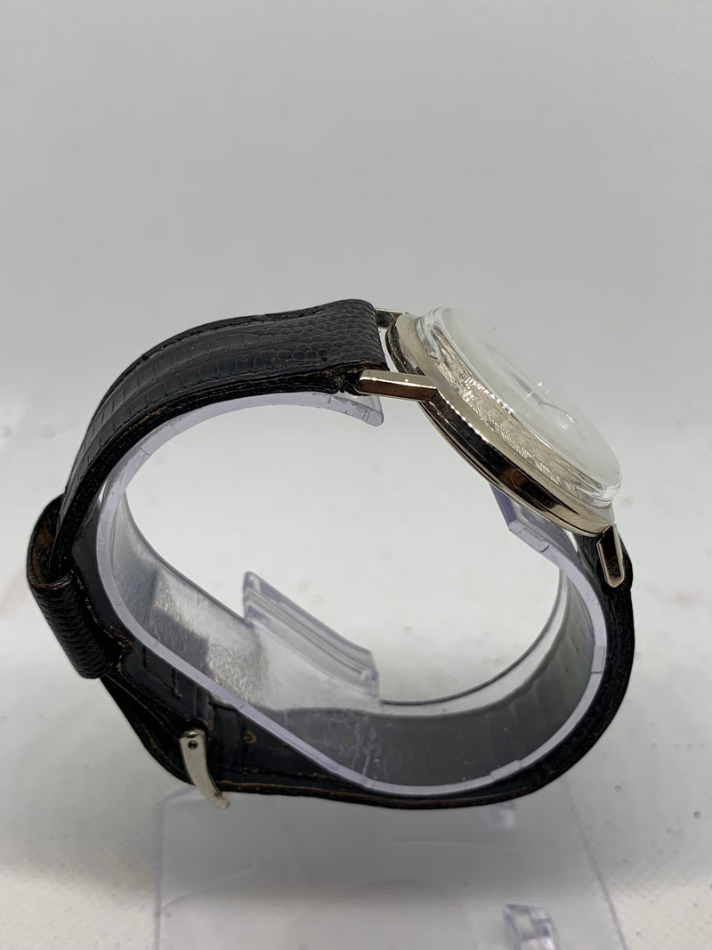 Baume & Mercier 14K Solid White Gold Guilloche Dress Watch