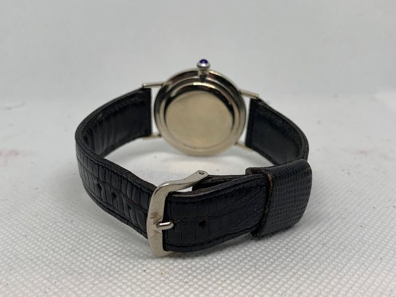 Baume & Mercier 14K Solid White Gold Guilloche Dress Watch